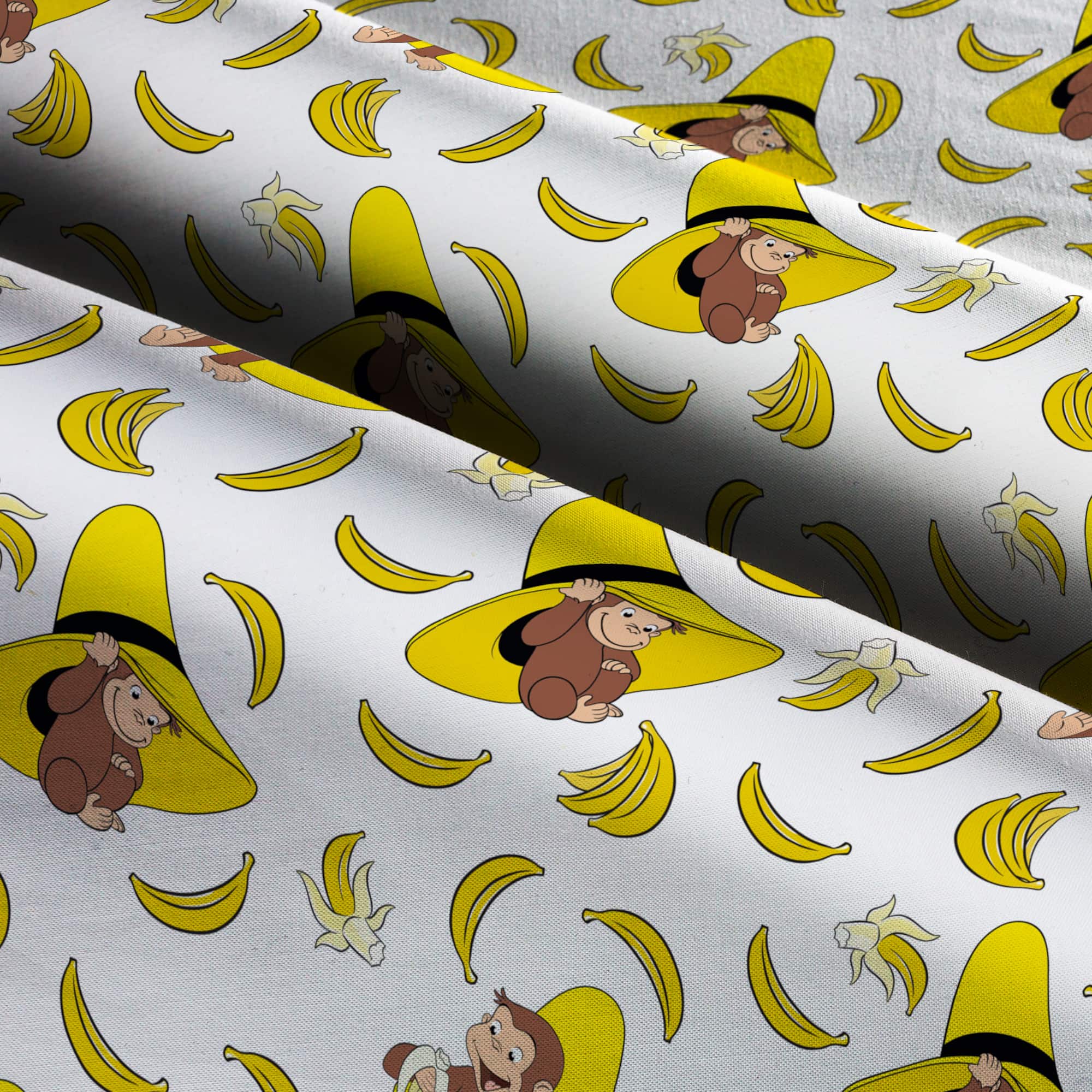 Universal Studios Curious George Banana Packed Cotton Fabric
